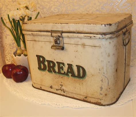 brown metal bread box|vintage metal bread box.